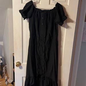 Dokotoo Womens Off The Shoulder Casual Short Sleeve Maxi Dress High Low